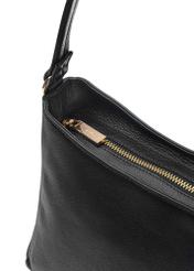 Black leather handbag TORES-0975F-99(Z26) - close-up of detail, on white background.