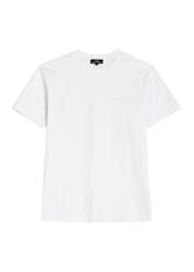 Men's white mercerized cotton t-shirt TSHMT-0156-0A(Z26) - front product view, on a white background.