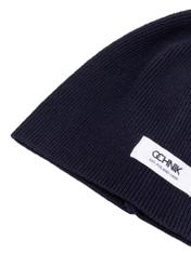 Navy blue men's wool hat CZAMT-0097-7E(Z26), close-up of the product detail on a white background.