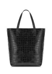 Women's croco shopper bag TORES-0701E-99(Z25), product view from the back on a white background.