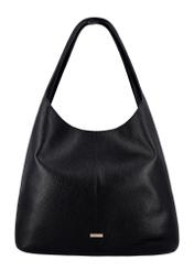 Black leather shopper bag TORES-1372-9I(Z26) – front view of the product on a white background.