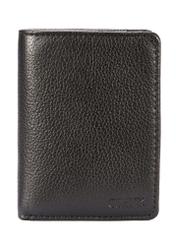 Black men's leather wallet PORMS-0635A-99(Z25), front product view on white background.
