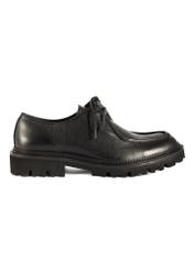 Black men's leather shoes BUTYM-0524-99(Z25), side view of the product on a white background.