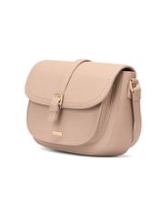 Beige women's messenger bag TOREC-1003-81(W25), diagonal view of the product on a white background.