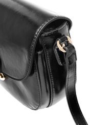 Black women's shoulder bag TOREC-1048-99(Z25), visible close-up of the product detail, view on white background.
