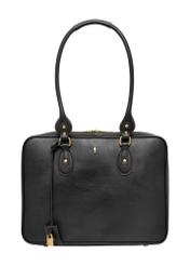 Black leather women's bag TORES-1370-99(Z26), front product view on white background.