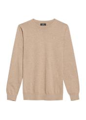 Camel cotton men's sweater SWEMT-0114A-24(Z25), product view from the front on a white background.