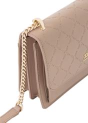 Beige women's handbag with monogram TOREC-1155-1A (W26)
