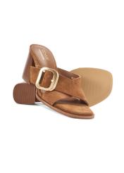 Women's suede mules with a block heel BUTYD-1228-1D(W26)