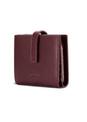 Burgundy leather women's wallet PORES-0975-49(Z25), diagonal product view on white background.