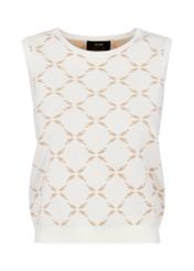 Cream sleeveless sweater for women SWEDT-0205-82(W24)-04