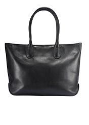 Large black leather women's handbag TORES-1149-99(Z25), product view from the back on a white background.