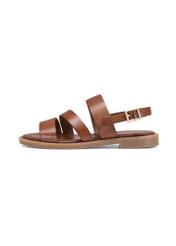 Women's leather sandals in cognac color BUTYD-1152-1F(W26), side view of the product on a white background.