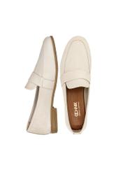 Women's cream leather moccasins BUTYD-1074-12(W24)-05