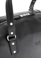 Men's black leather travel bag TORMS-0411-99(W24)-06