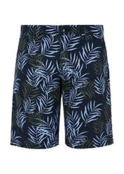 Navy blue linen shorts for men SZOMT-0030-69(W24)-03