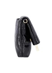 Black women's handbag with chain TOREC-1335-9F(Z26), product view from the side on a white background.
