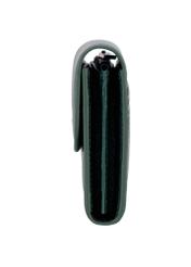 Small women's leather wallet in dark green color PORES-1029-8C(Z26), side view of the product on a white background.