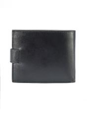Black medium men's leather wallet PORMS-0639-99(W25) - back view on white background.