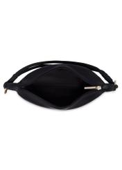 Black fabric women's handbag TOREN-0355-99(Z26), product view inside on white background.