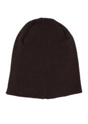 Brown men's winter hat CZAMT-0046A-1I(Z26) - product view from above, on a white background.