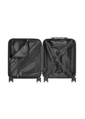 Small patterned suitcase on wheels WALAB-0074-1P-19(W26), product view inside on white background.