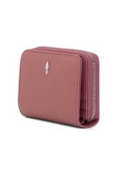 Small pink leather women's wallet PORES-0833G-31(Z25), diagonal product view on white background.