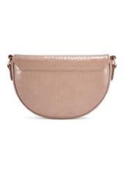 Beige semi-circular women's messenger bag TOREC-1184-1D(W26), product view from the back on a white background.