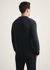 Graphite men's sweater SWEMT-0172-99(Z25), product view from the back on the model. Half of the silhouette visible.