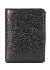 Black men's leather wallet PORMS-0635A-99(Z25), front product view on white background.