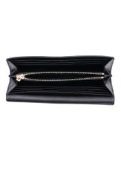 Black small women's wallet PORES-1017-9I(Z26), product view inside on white background.