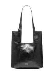 Black women's shopper bag TOREC-1086-99(Z25), front product view on white background.