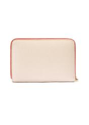 Cream women's wallet made of genuine leather PORES-0944F-16(W25), product view from the back on a white background.