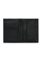 Black leather unbuttoned men's wallet PORMS-0550-99(W24)-03