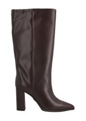 Dark brown leather women's boots BUTYD-1334-1I(Z26), side view of the product on a white background.