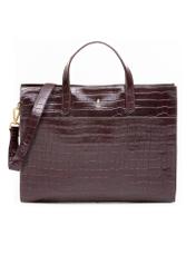 Burgundy large croco leather handbag TORES-1132E-49(Z25)