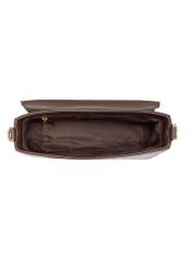Chocolate women's messenger bag TOREC-0930B-89(Z25), product view inside on white background.