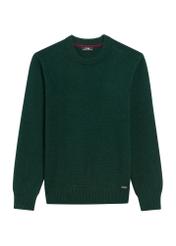 Dark green men's sweater SWEMT-0172-54(Z25), front product view on white background.