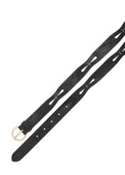 Black leather women's belt PASDS-0342-99(W26)