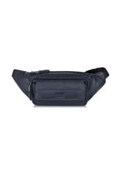 Men's navy blue leather zippered kidney TORMS-0280A-69(W24)-01