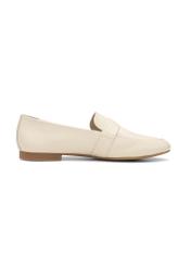 Women's leather cream moccasins BUTYD-1074A-0B(W26), side product view on white background.