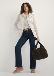 Dámska hnedá semišová nákupná taška TORES-1177-1I(W26)