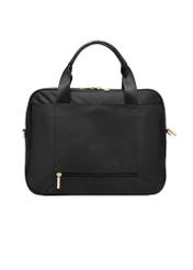 Black laptop bag TOREN-0352-99(Z26), product view from the back on a white background.