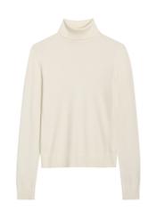 Cream women's turtleneck sweater SWEDT-0272-0B(Z26), front product view on white background.