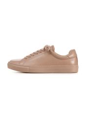 Women's pink leather sneakers BUTYD-1068-5D(W26), side product view on white background.