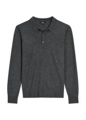 Graphite wool men's sweater SWEMT-0197-9D(Z26) - front product view, on a white background.
