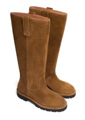 Women's suede boots in cognac color BUTYD-1357-1F(Z26), diagonal product view on a white background.