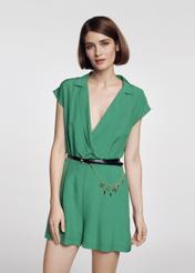 Women's short green jumpsuit KOBDT-0004-51(W21)-01