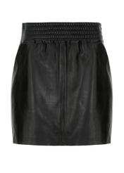 Women's black leather skirt SPCDS-0064-5426(Z24)-04