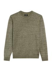 Men's khaki sweater SWEMT-0170-55(Z25), front product view on white background.